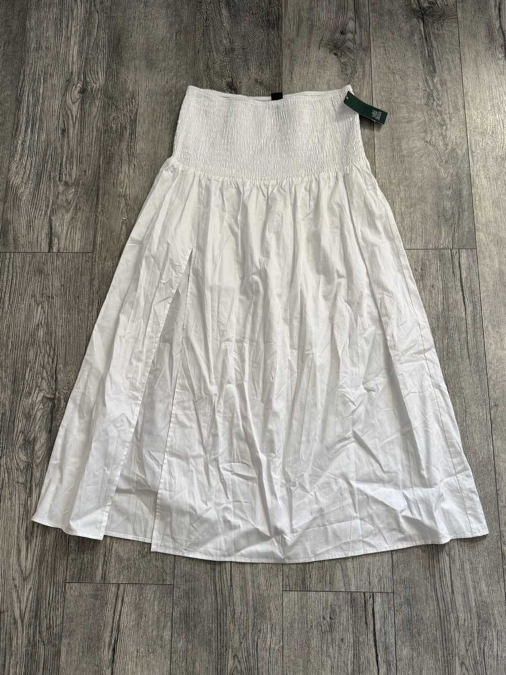 wild fable White Smocked-Waist Maxi Skirt